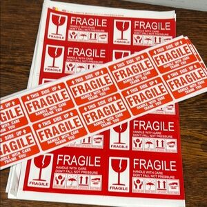 Red Fragile Stickers